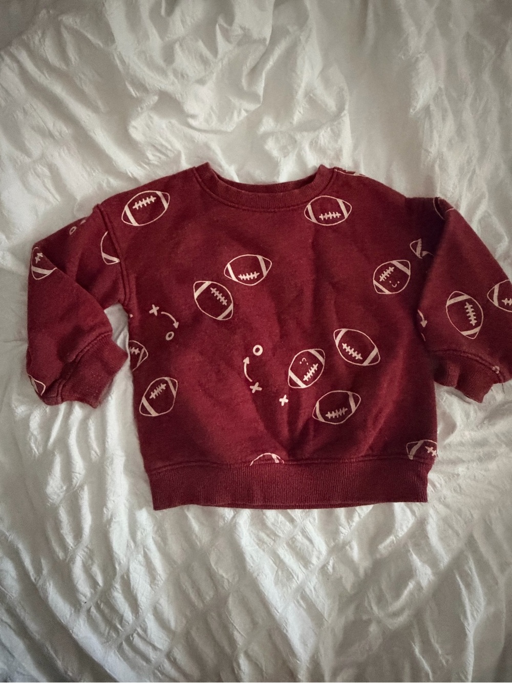 Cat & Jack Burgundy Football Print Sweatshirt